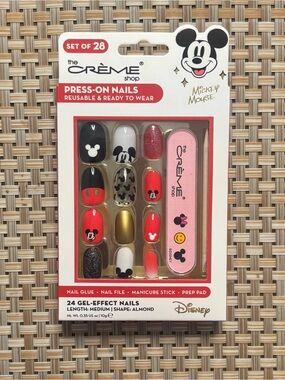 The Crème Shop x Disney Mickey Mouse Red & Gold Press-On Nails - Set of 28